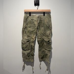 Vintage Havana Green Cargo Capri Pants Embellished S
